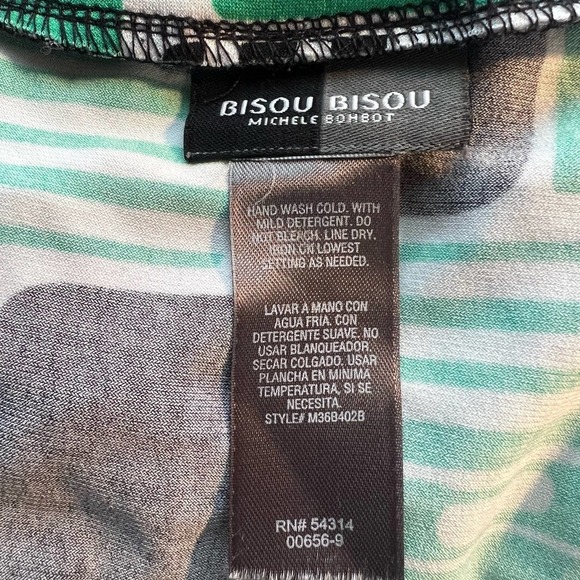 Bisou Bisou Womens Geo Green Large Wrap Dress fits Large - Picture 4 of 4